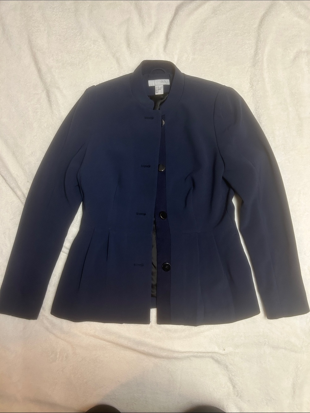 H&M Women’s Blazer Navy Peplum Button-Front - Size 8